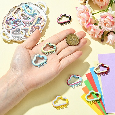 10Pcs Spray Painted Alloy Spring Gate Rings FIND-YW0009-45-1