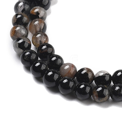 Natural Black Tourmaline Beads Strands X-G-Q031-A01-4mm-1