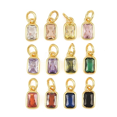 Brass Pave Cubic Zirconia Charms CU-CBA3D67-12G-1