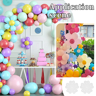 Plastic Flower Shape Balloon Clips Holders DIY-WH0591-188B-1