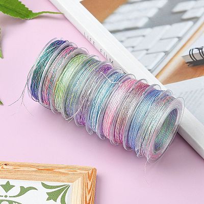 10 Rolls 3-Ply Metallic Polyester Threads MCOR-YW0001-03B-1