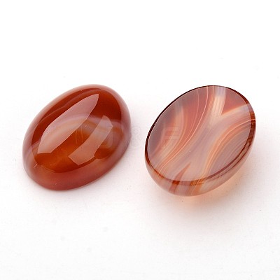 Natural Striped Agate/Banded Agate Oval Cabochons X-G-L394-02-18x13mm-1