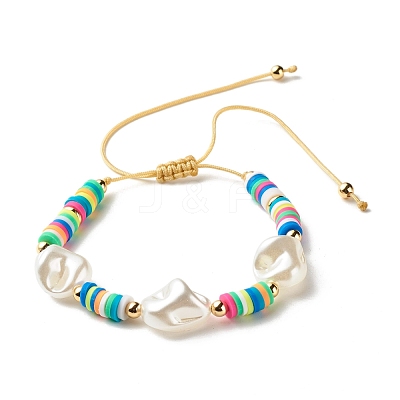 Imitation Pearl Braided Bead Bracelet for Girl Women BJEW-JB07156-1