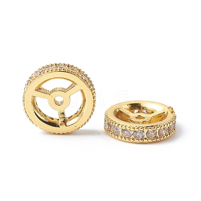 Brass Cubic Zirconia Beads ZIRC-F001-116G-1