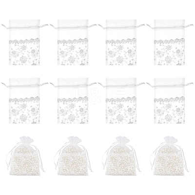 Lace Organza Drawstring Gift Bags OP-WH0009-05-1