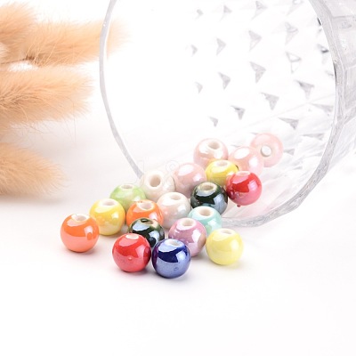 Glazed Porcelain Beads PORC-D001-12mm-M-1