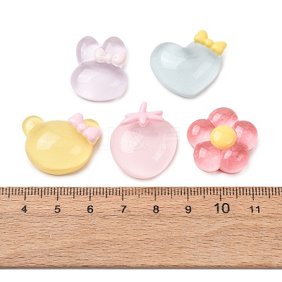 Transparent Resin & Glitter Powder Cabochons FIND-E058-02-1