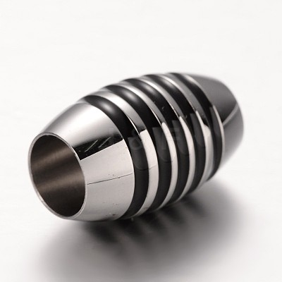 304 Stainless Steel Magnetic Clasps with Glue-in Ends STAS-G140-81-1