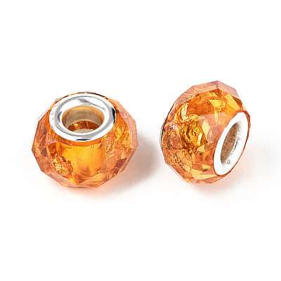 Transparent Resin Rondelle European Beads RESI-N044-01C-1