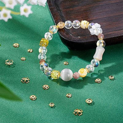 48Pcs 4 Styles 925 Sterling Silver Bead Caps STER-PH0003-97-1