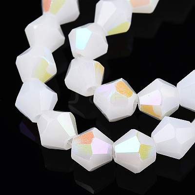 Imitation Jade Electroplate Glass Beads Strands EGLA-A039-J6mm-L06-1