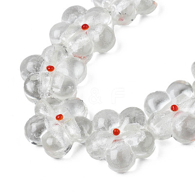 Handmade Silver Foil Lampwork Beads Strands FOIL-T004-03F-1
