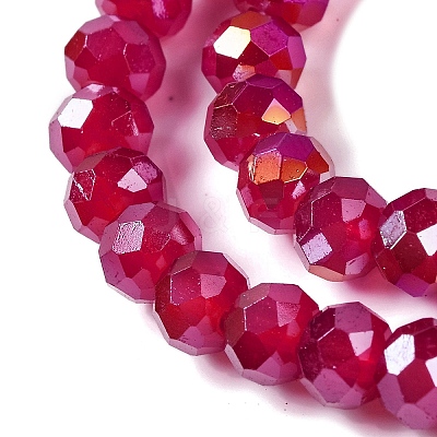 Baking Electroplate Glass Beads Strands DGLA-A039-J6MM-B02-1