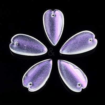 Transparent Spray Painted Glass Pendants GGLA-S054-013B-02-1