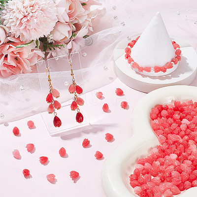 200Pcs Dyed Synthetic Coral Beads CORA-SP0001-22A-1