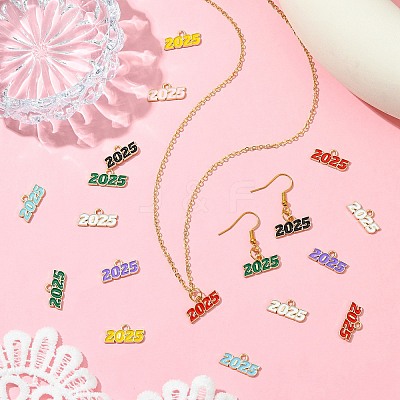 80Pcs 8 Colors Alloy Enamel Pendants ENAM-CJ0006-86-1