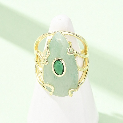 Natural Green Aventurine Cuff Rings GG-CBA5FCC-03G-02-1
