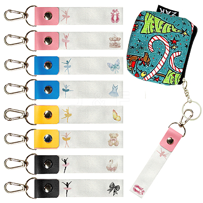 PU Leather & Cotton Name Marker Keychain AJEW-WH0514-033-1
