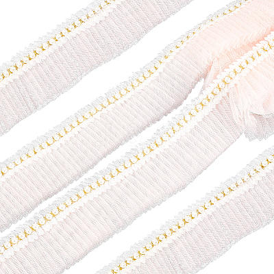 5Yards Polyester Lace Ribbon SRIB-GF0001-74A-1