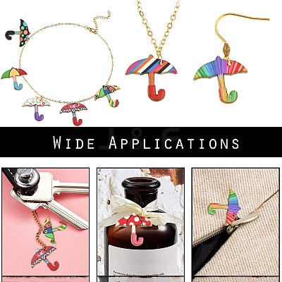 40Pcs 8 Colors Printed Alloy Enamal Pendants ENAM-CJ0002-62-1