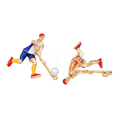 Hockey Enamel Pin with ABS Plastic Pearl JEWB-N007-171-1
