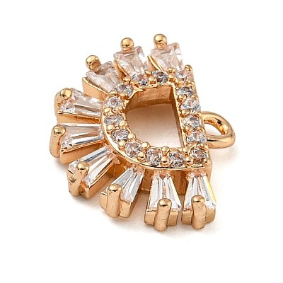 Brass Micro Pave Clear Cubic Zirconia Pendants ZIRC-U003-01G-07-1