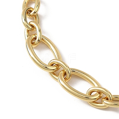 Brass Cable & Figaro Chain Bracelets for Women BJEW-JB12847-1