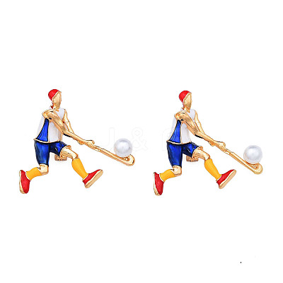 Hockey Enamel Pin with ABS Plastic Pearl JEWB-N007-171-1