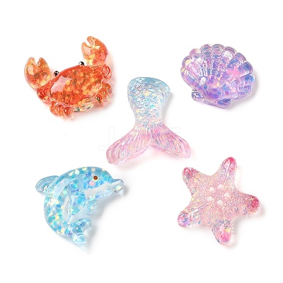 Marine Animal Transparent Resin Cabochons RE-CBAC151-04-1