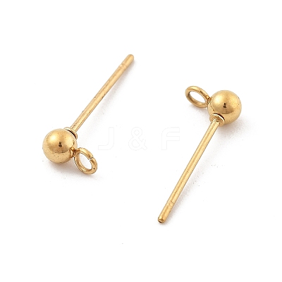 Ion Plating(IP) 304 Stainless Steel Ball Post Stud Earring Findings STAS-E163-44G-1
