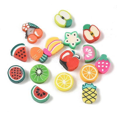 Fruit & Vegetable Theme Handmade Polymer Clay Beads CLAY-F006-02-1