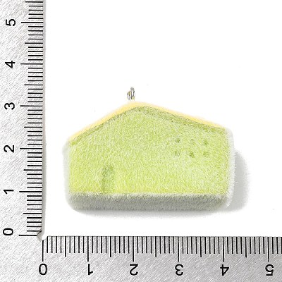 Flocky Opaque Resin Pendants LS-RESI-F062-02G-1