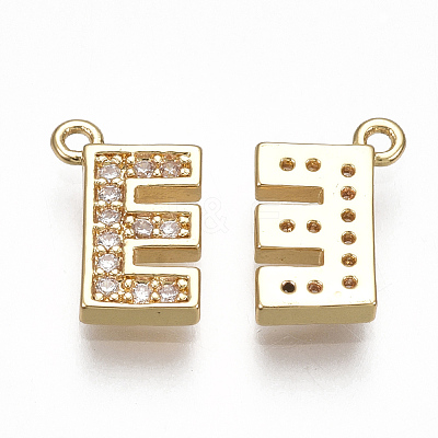 Brass Cubic Zirconia Charms X-KK-S348-330E-1