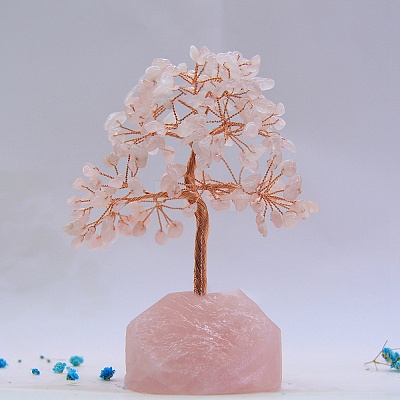 Natural Rose Quartz Display Decoration TREE-PW0001-28A-1