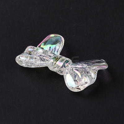 UV Plating Rainbow Iridescent Transparent Acrylic Crackle Beads OACR-E010-05-1