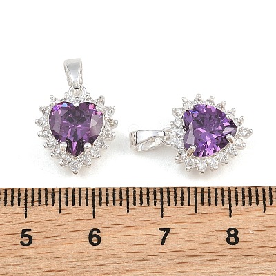 Brass Micro Pave Cubic Zirconia Charms CU-CBAA6E8-07S-03-1