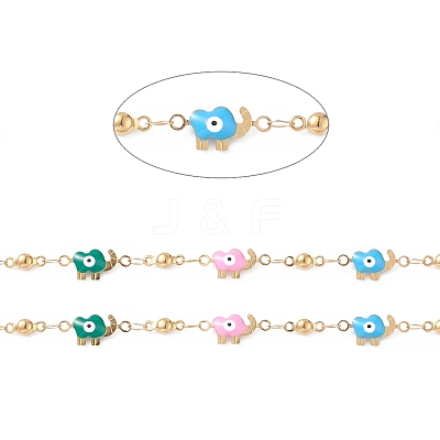 304 Stainless Steel Enamel Link Chains CHS-P016-27G-1