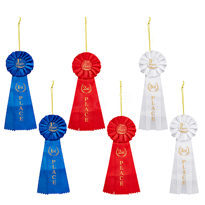 6Pcs 3 Colors Cloth Brooches AJEW-GO0002-29-1