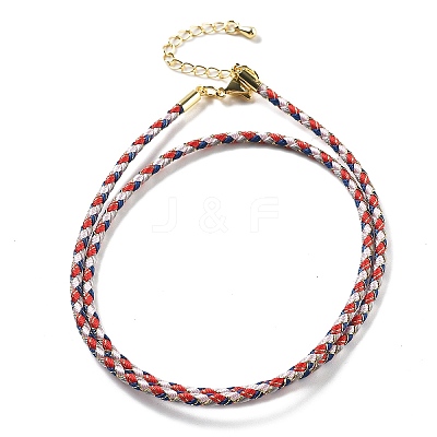 Polyester Cord Braided Necklace Makings MAK-L043-03G-20-1
