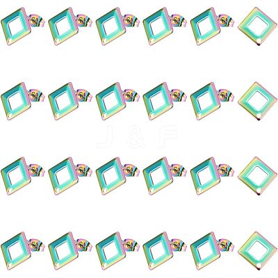 24Pcs Ion Plating(IP) 304 Stainless Steel Stud Earring Findings STAS-UN0040-06-1