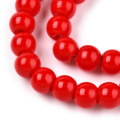 Opaque Solid Color Glass Beads Strands X-GLAA-T032-P10mm-04-1