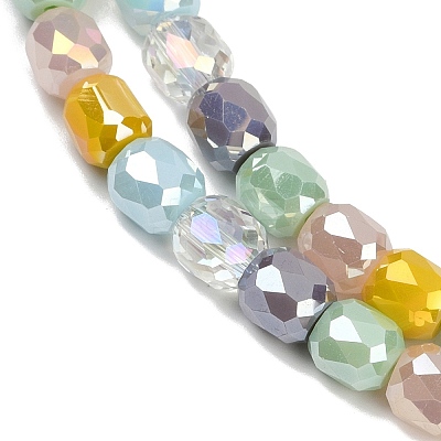 Electroplate Opaque Glass Beads Strands EGLA-G039-03A-01-1
