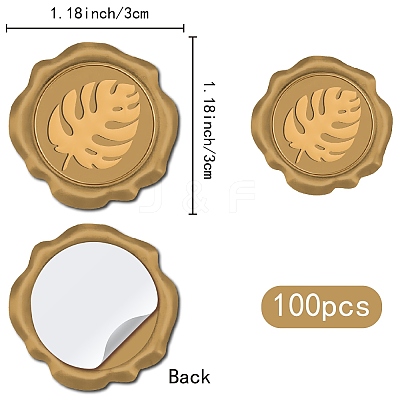 100Pcs Adhesive Wax Seal Stickers DIY-CP0009-47A-1