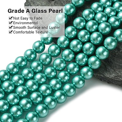 Eco-Friendly Dyed Glass Pearl Round Beads Strands HY-A008-8mm-RB073-1