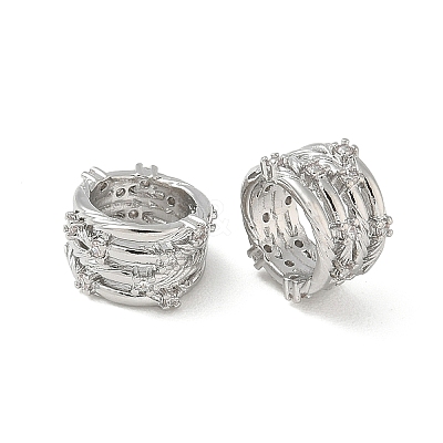 Brass Micro Pave Clear Cubic Zirconia Beads CU-CBAC675-07P-1