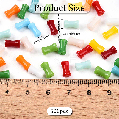 500Pcs Opaque Colours Glass Seed Beads SEED-PA0001-07-1
