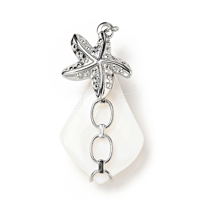 Natural White Shell Pendants SSHEL-C010-08P-1