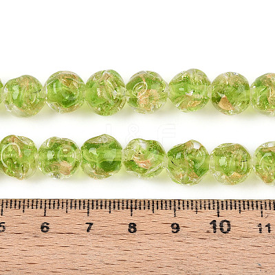 Handmade Gold Foil Glass Beads Strands FOIL-N029-04C-1