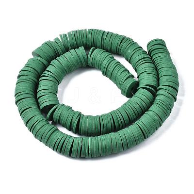 Flat Round Handmade Polymer Clay Beads CLAY-R067-12mm-46-1