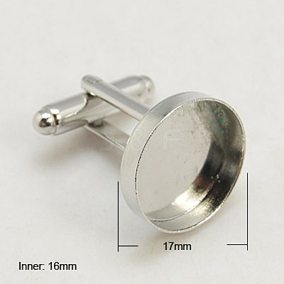 Brass Cuff Button X-KK-G175-N-1